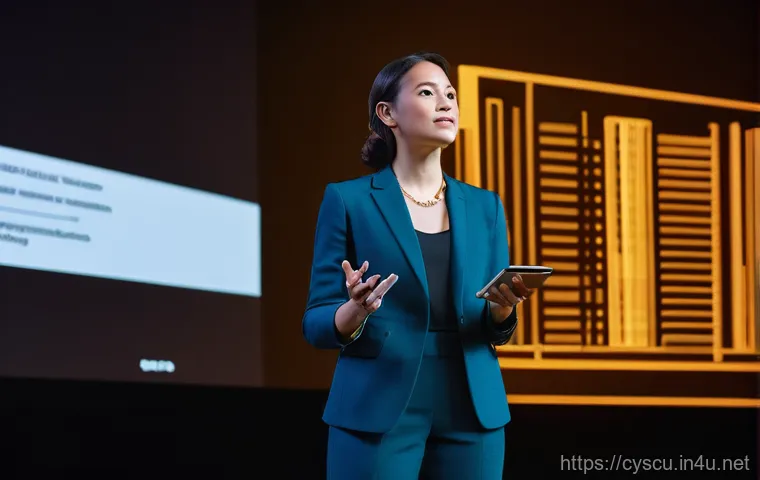 보안 컨퍼런스에서 발표하는 방법 - **Image Prompt 1: Engaging AI Security Presentation**
"A professional female cybersecurity exper...