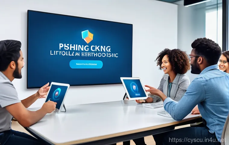 사이버보안 강의 및 교육자료 제작법 - **Prompt:** A dynamic and engaging classroom scene where a diverse group of 5-7 adults, dressed in b...