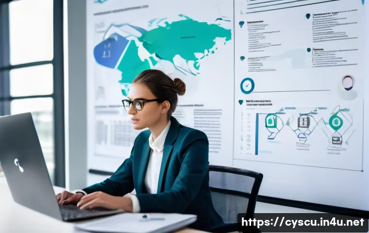 사이버보안 실무 워크샵 준비하기 - **Prompt:** A young professional, gender-neutral, in their late 20s to early 30s, is seated at a mod...